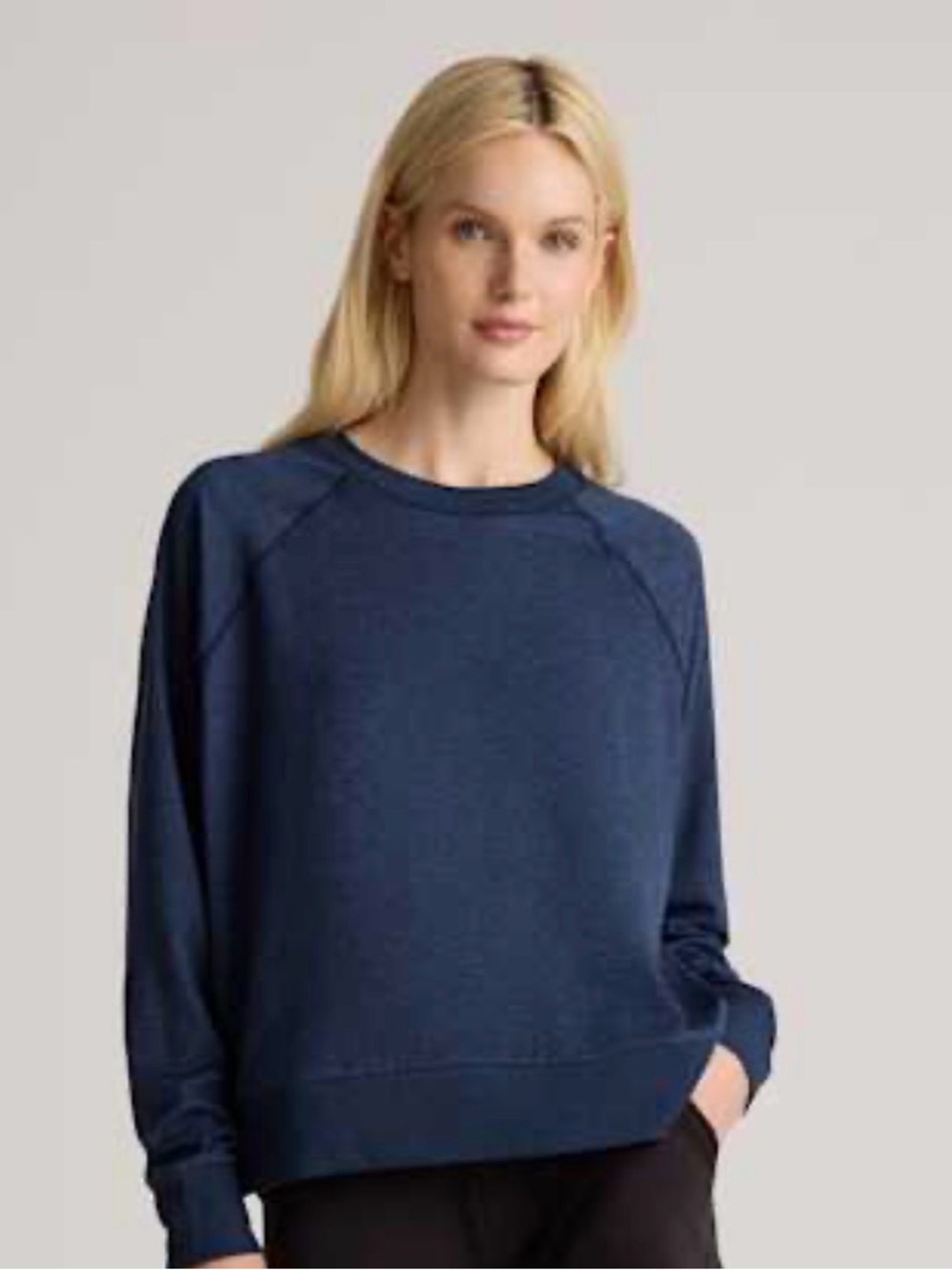 Quince New Flowknit navy blouse size XL